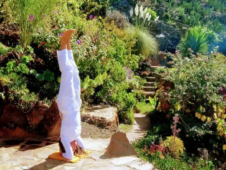 yoga retreat canaries headstand